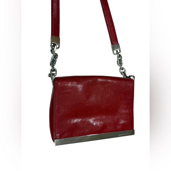 Micheal Kors Red Leather Crossbody or
Clutch Silver Hardware - Picture 13 of 13
